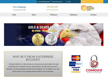Enterprise Bullion Review website homepage
