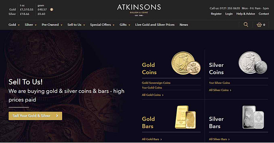 Is Atkinsons Bullion A Scam website homepage