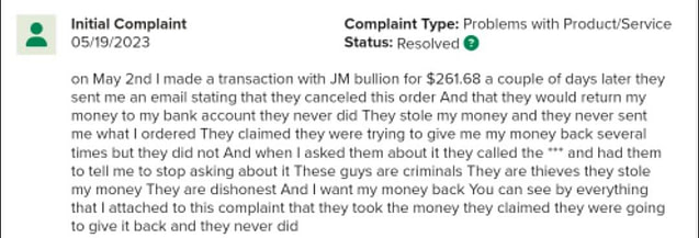 JM Bullion review