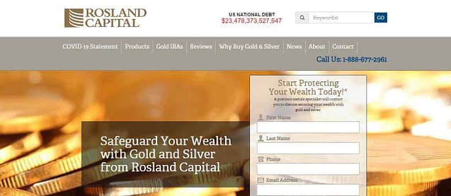 Is Rosland Capital A Scam website homepage