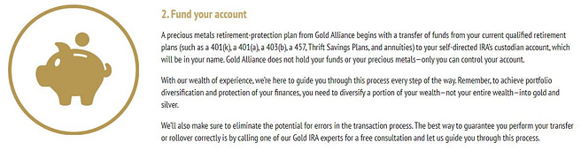 What is Gold Alliance Capital Opening an account step 2