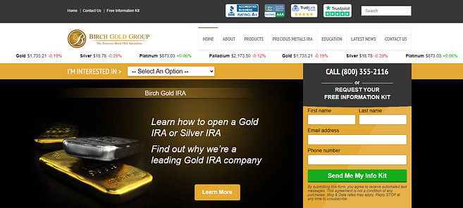 birch gold group website