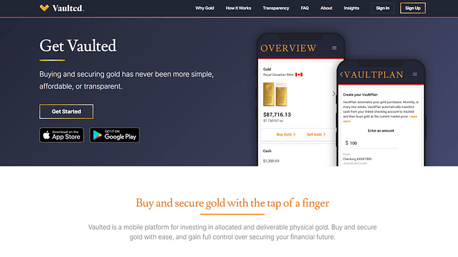 vaulted gold website