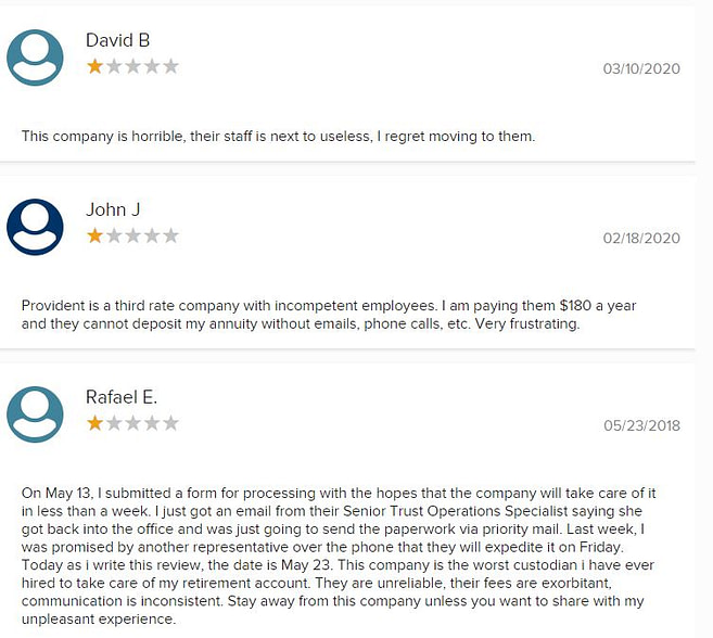 Is Provident Trust Group A Scam negative reviews